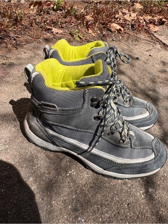 L.L. Bean Shoes - L.L. Bean Gray Hiking Boots with Neon Yellow Lining womens size 8